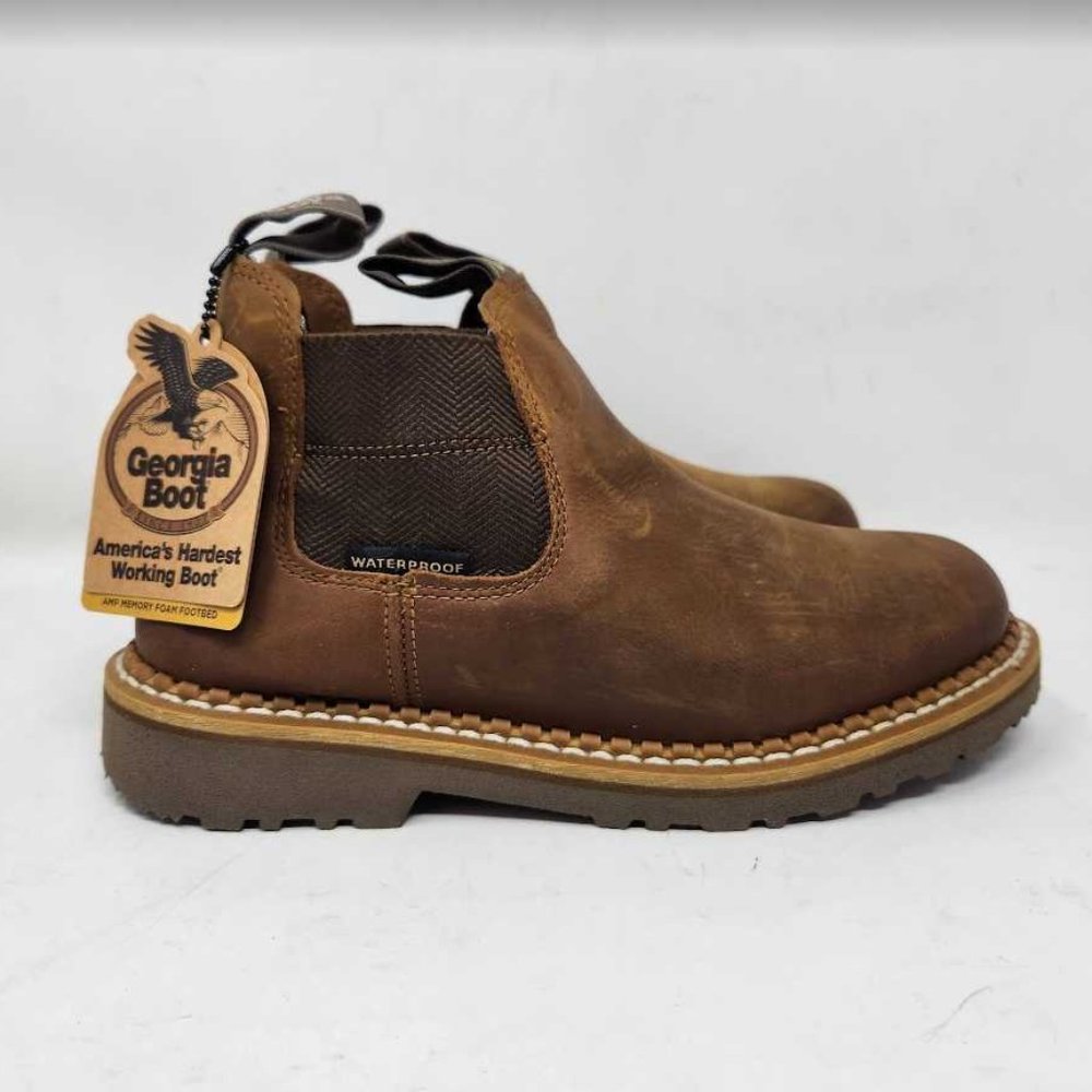 Women's 7.5W Georgia Boot Giant Revamp Chelsea slip on boots GB00432 7.5 Wide